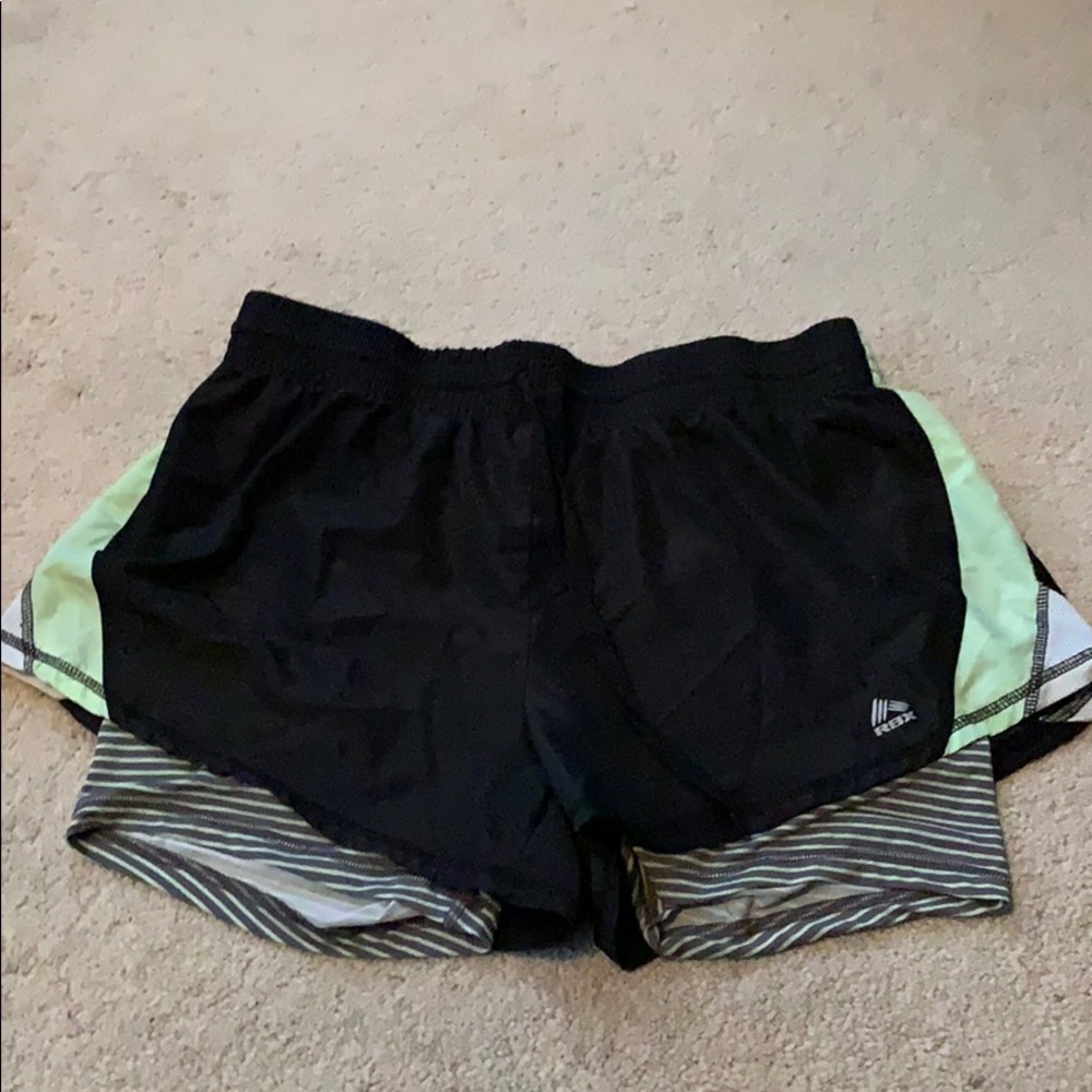 Black and green athletic shorts